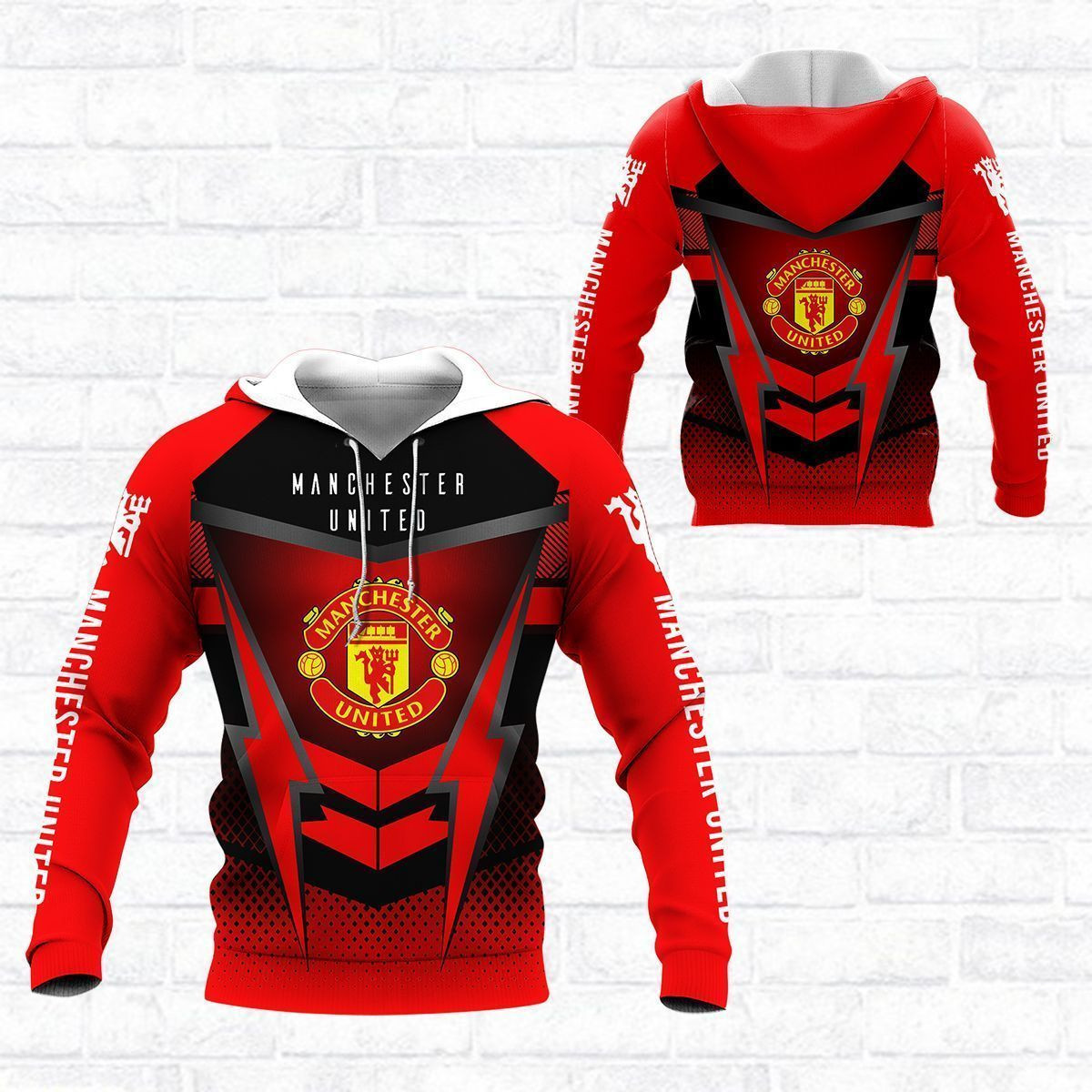 3D All Over Printed Manchester United NTH-HL Shirts Ver 1 (Red & Black)