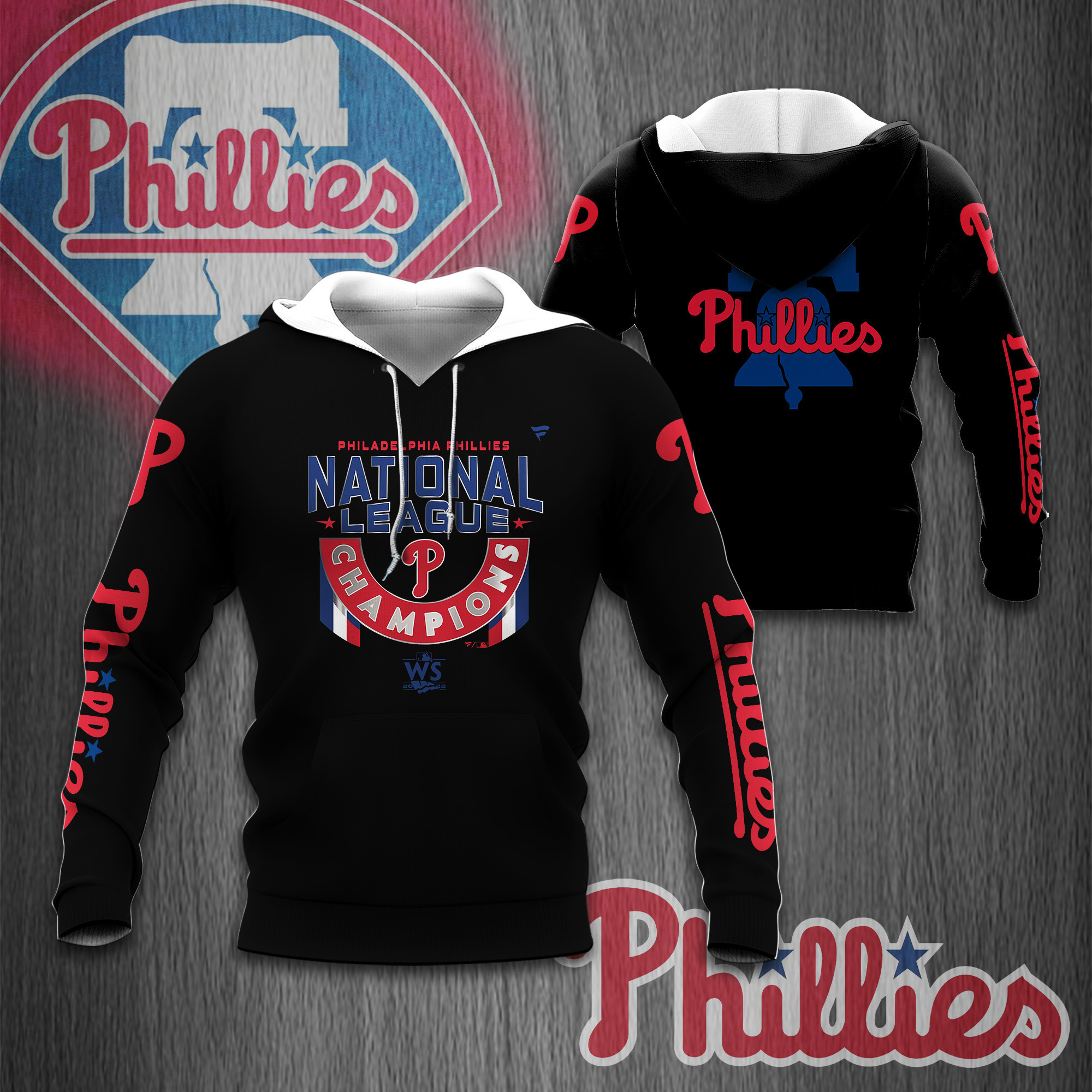 3D-Allover-gedrucktes Philadelphia Phillies WS-Shirt Ver 1