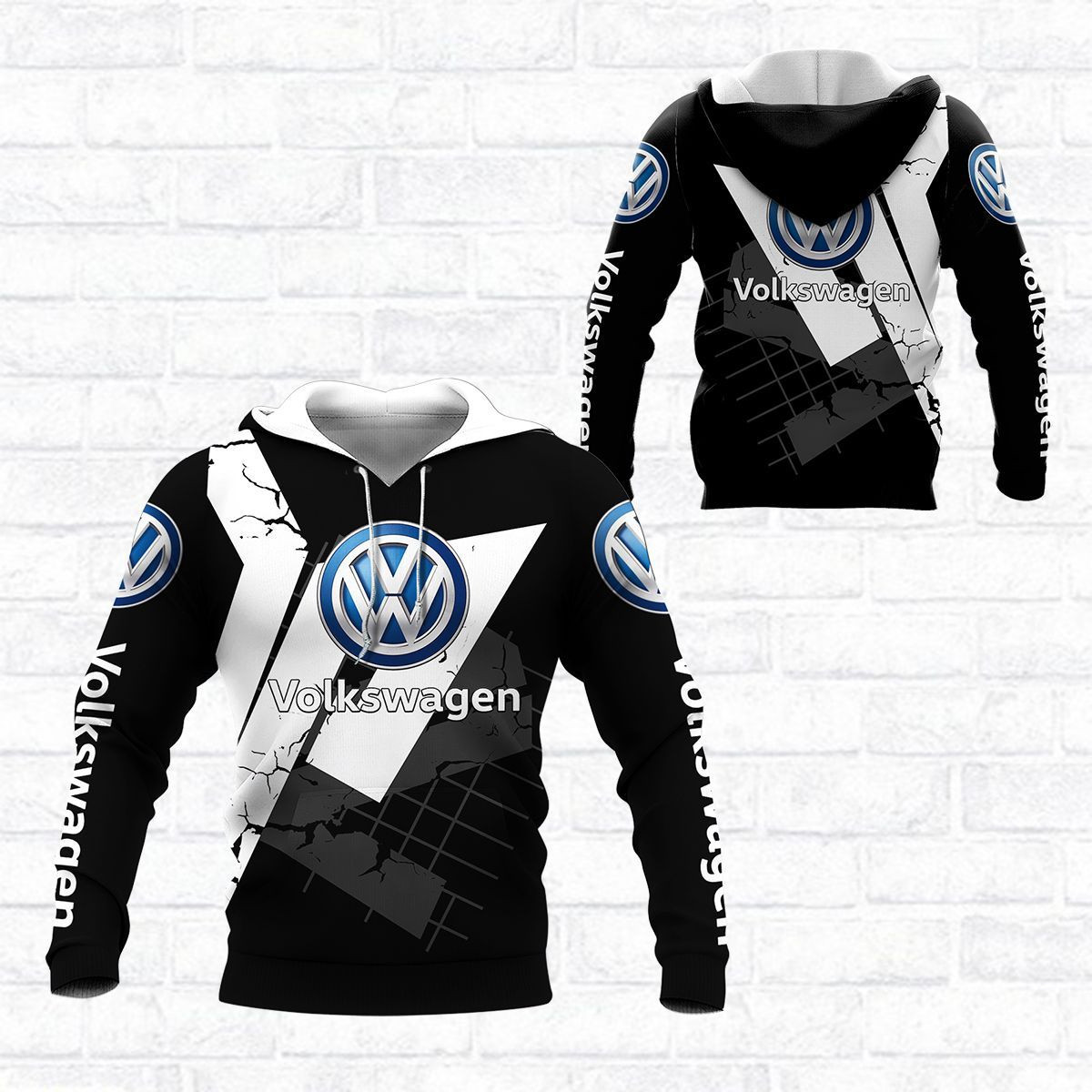 3D-Allover-gedruckte Volkswagen LPH-HL-Shirts Ver 4 (Weiß)