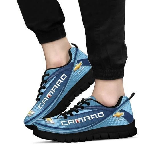 3D-gedruckte Chevrolet Camaro Nta Sneakers für Männer und Frauen Ver 10 (Hellblau)