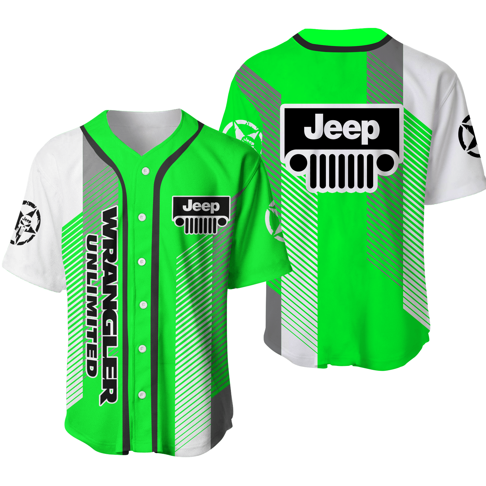 3D-gedrucktes Jeep Wrangler Herren-T-Shirt mit rundem Kragen Ver 1 (Neon)