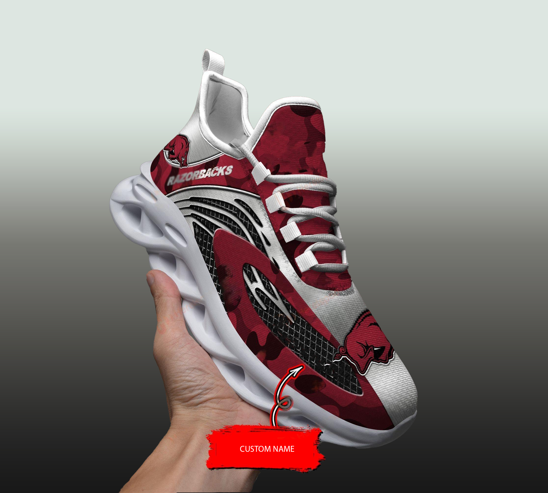 Arkansas Razorbacks Personalized Max Soul Shoes THS21093013
