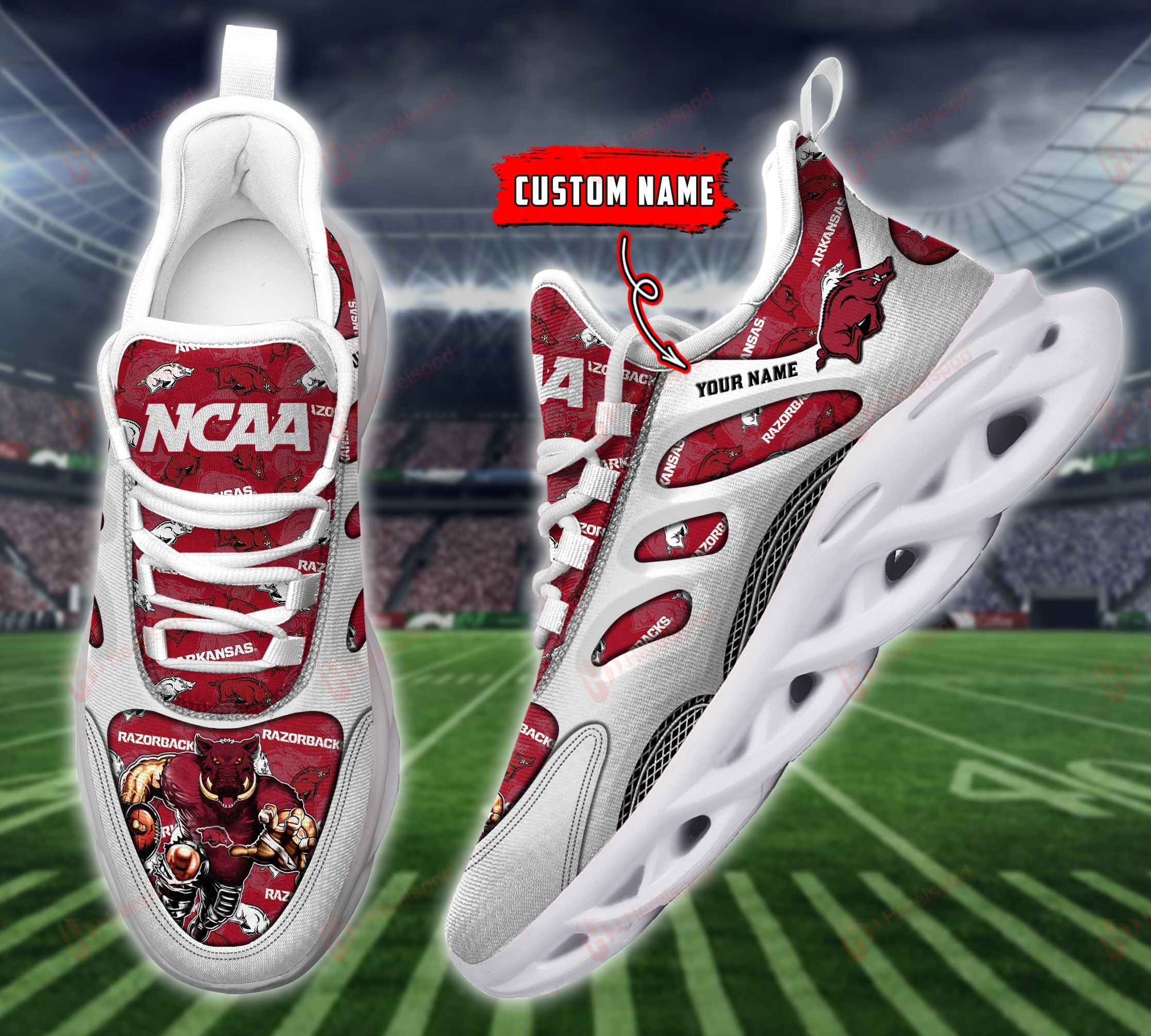 Arkansas Razorbacks Personalized Max Soul Shoes THS21100103