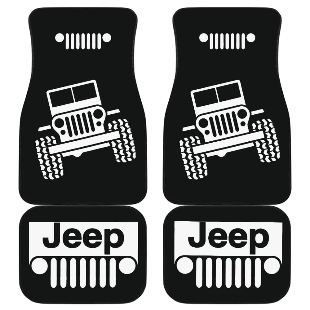 SCHWARZ-WEIßE JEEP OFFROAD WOBBLE AUTO-FUSSMATTEN CUSTOM 2 211901
