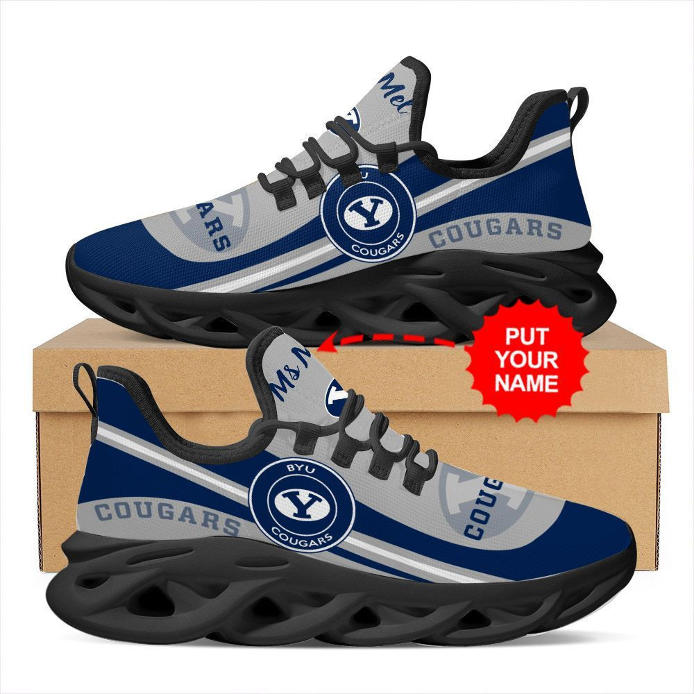 BYU Cougars Nom personnalisé Chaussures de baskets Max Soul personnalisées