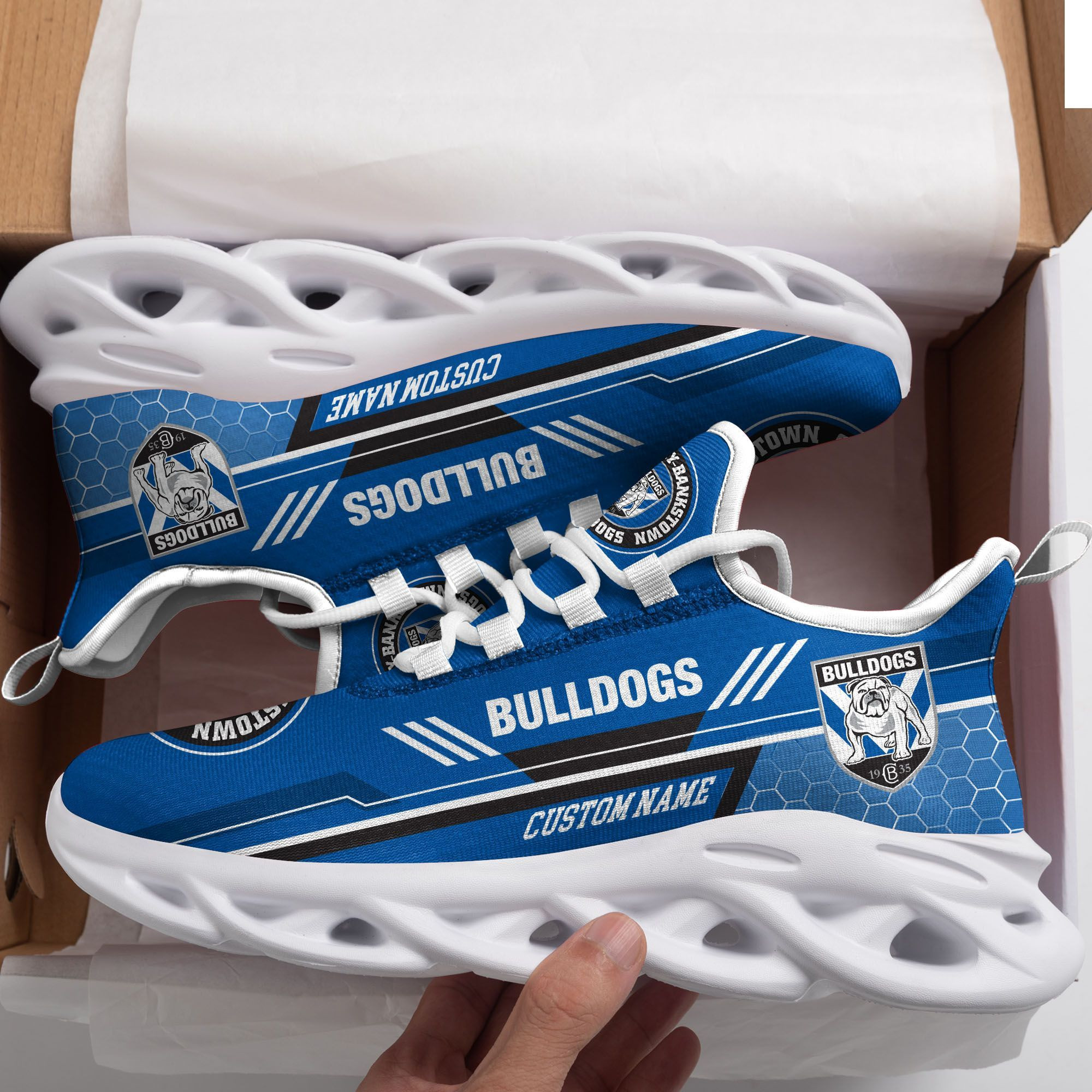 Canterbury-Bankstown Bulldogs Chaussures de baskets Max Soul personnalisées personnalisées