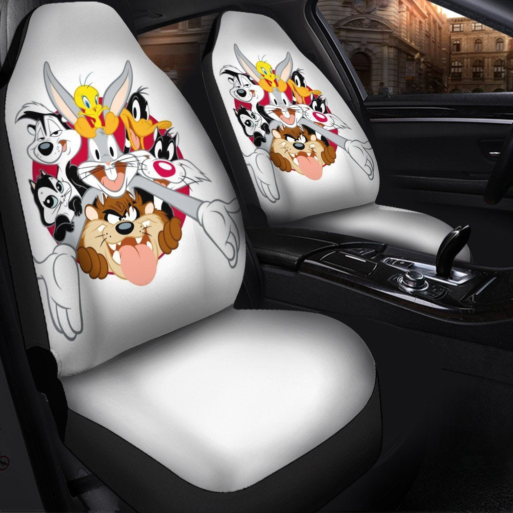 Housse de siège de voiture drôle et mignonne de personnage de dessin animé (lot de 2)