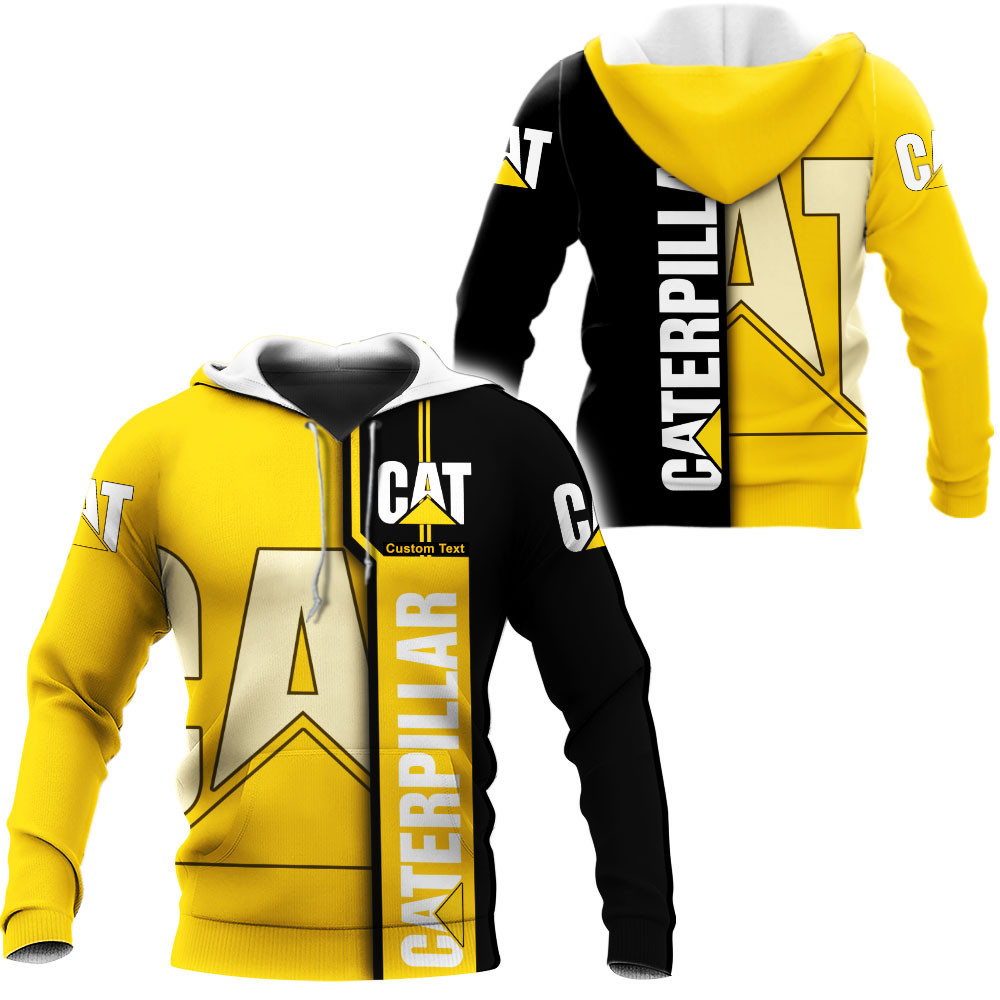 Caterpillar Inc 3D Apparel Sweat à capuche zippé, pantalon, polo, chemise hawaïenne à boutons personnalisés 