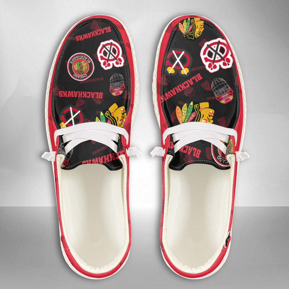 Chicago Blackhawks H-D Shoes Wally Mocassins à lacets pour hommes et femmes