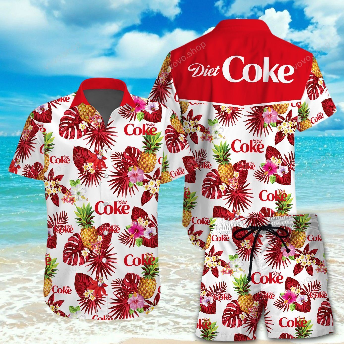 Chemise hawaïenne Diet Coke