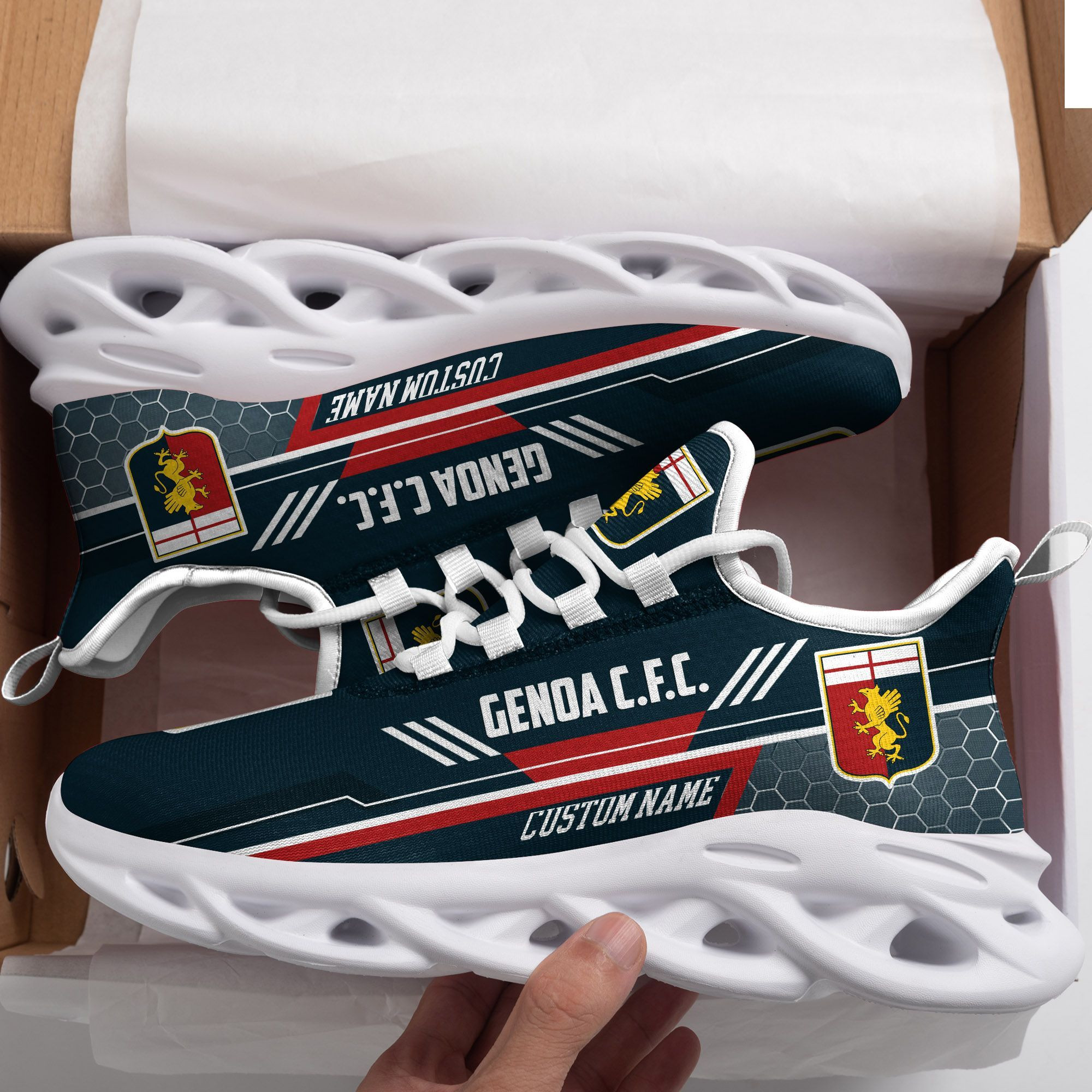 Genoa C.F.C Chaussures de baskets Max Soul personnalisées personnalisées