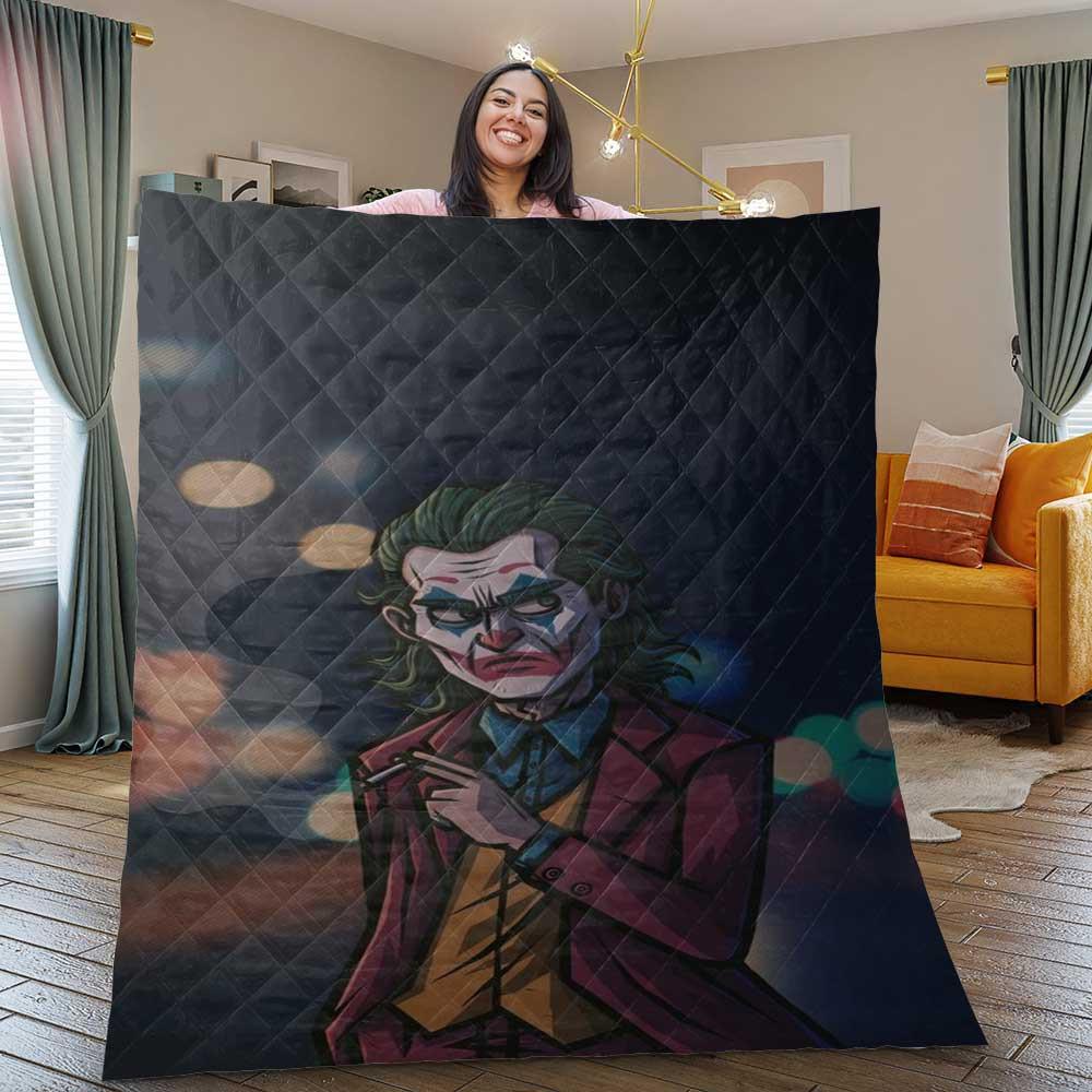 Couverture de courtepointe Joker, cadeau Joker pour fan, couverture de courtepointe DC Comics Joker 