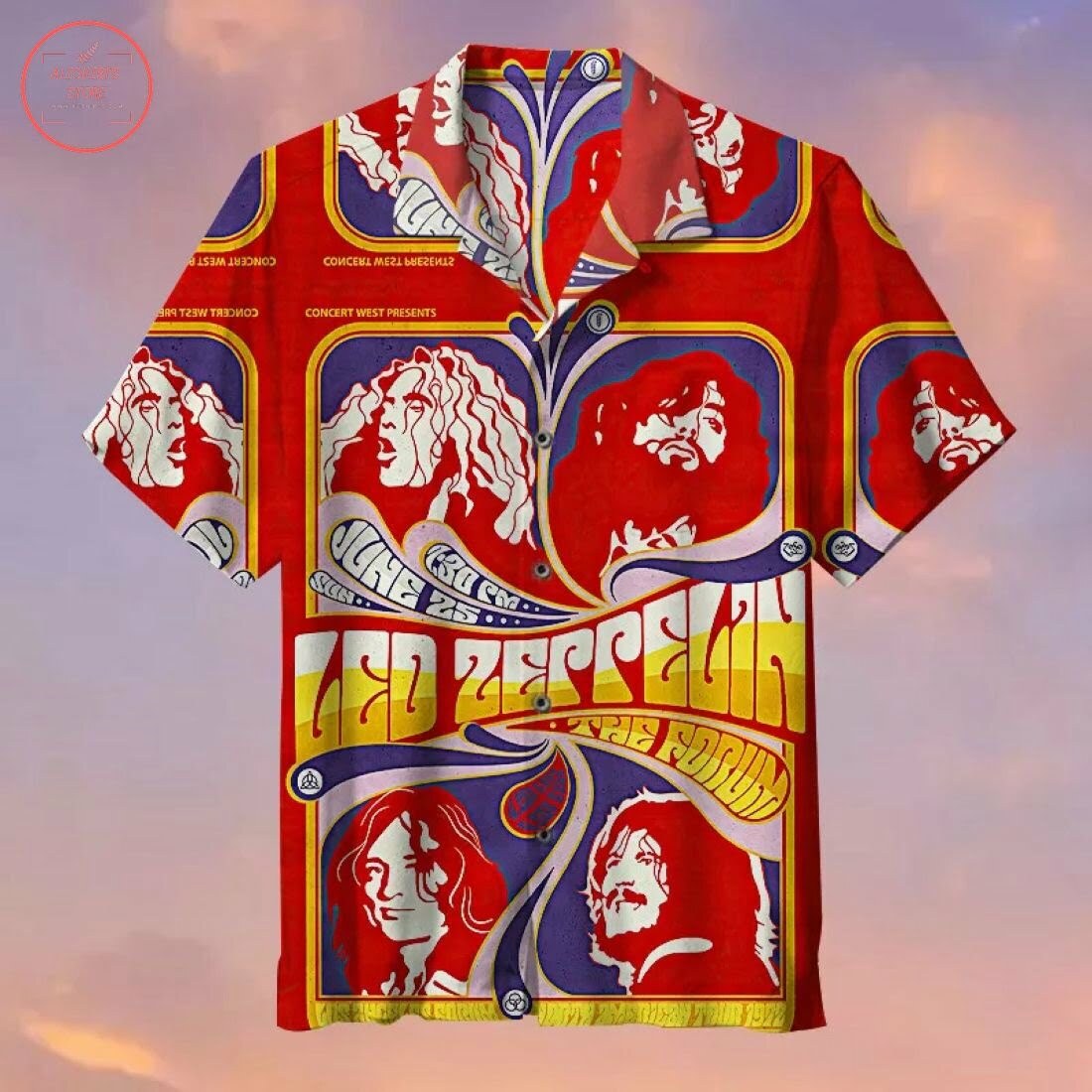 Chemise hawaïenne du groupe Led Zeppelin