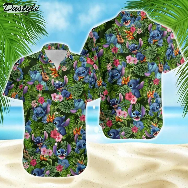 Chemise hawaïenne tropicale personnalisée Lilo et Stitch