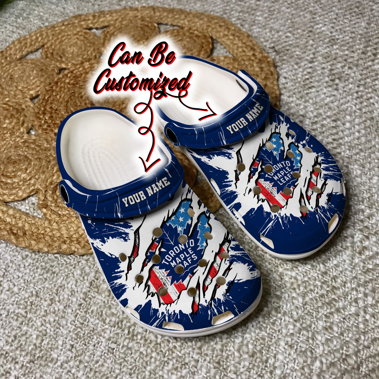 Sport Crocs - Personalized A.Crimson Tide University Ripped American Flag Clog