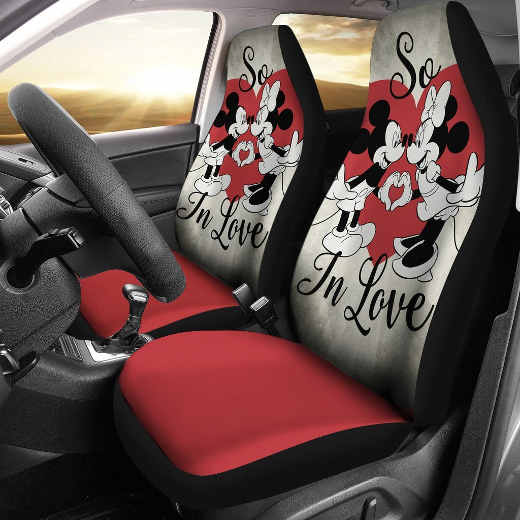 Housse de siège de voiture Mickey Love Minnie (lot de 2)