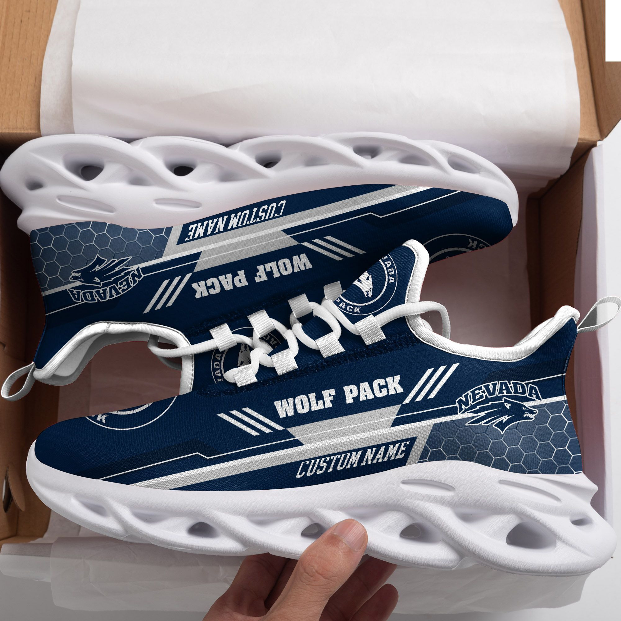 Nevada Wolf Pack Chaussures de baskets Max Soul personnalisées personnalisées