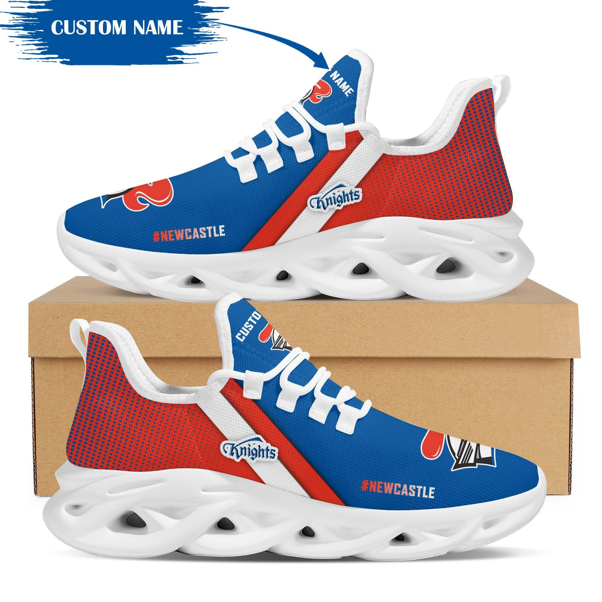 Newcastle Knights Chaussures de baskets Max Soul personnalisées personnalisées