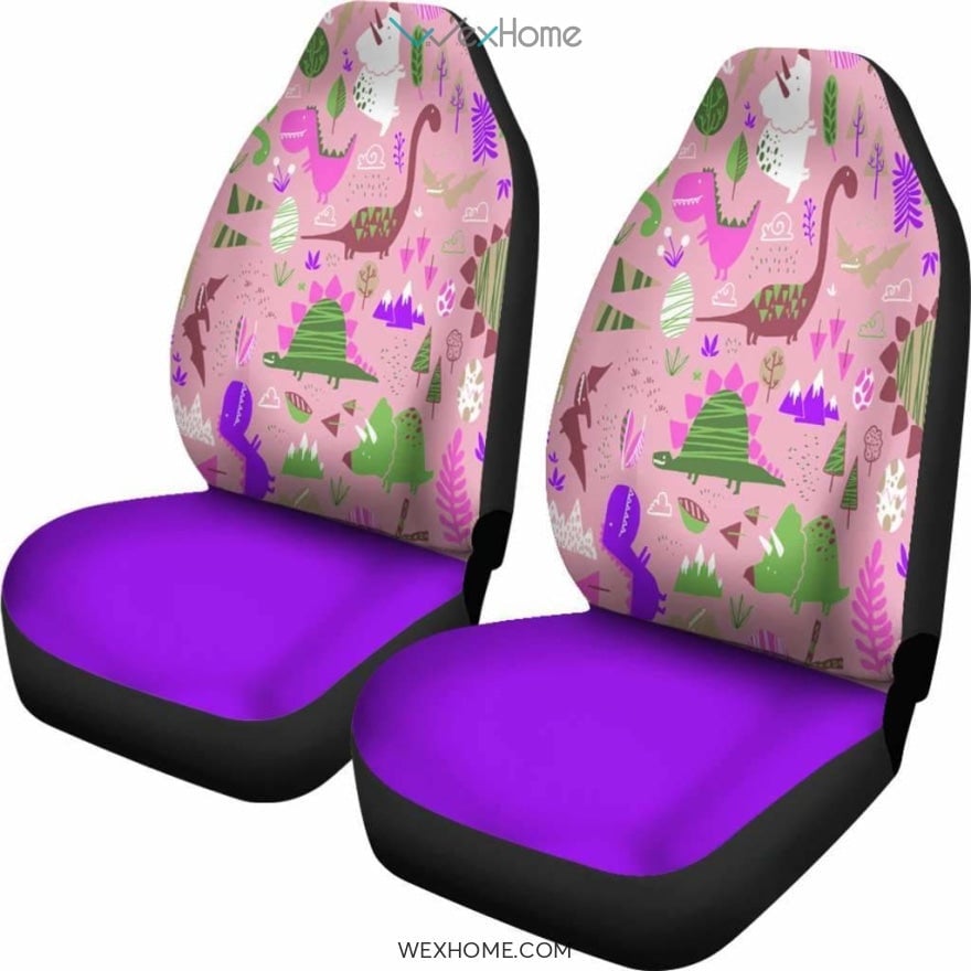 Housses de siège de voiture dinosaure violet, idées cadeaux étonnantes T041020 Housses de siège de voiture dinosaure violet, idées cadeaux étonnantes T041020