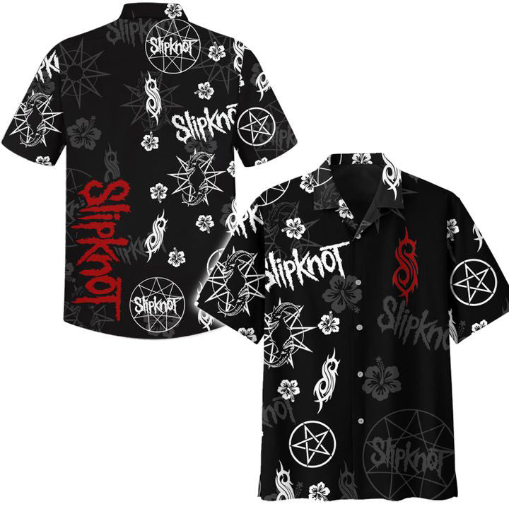 Chemise hawaïenne tropicale Slipknot Rock