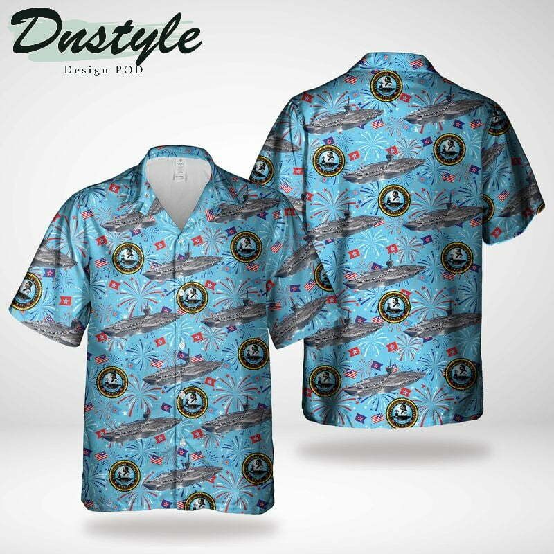 Chemise hawaïenne de la journée des présidents Us Navy Uss Theodore Roosevelt Cvn-71