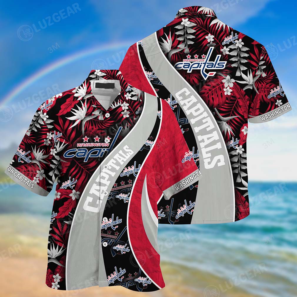 Chemise hawaïenne des Capitals de Washington à motifs tropicaux pour vos proches